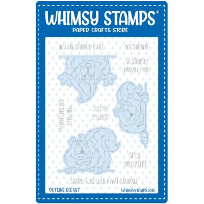 Whimsy Stamps Outline Dies - Stinkin Cute